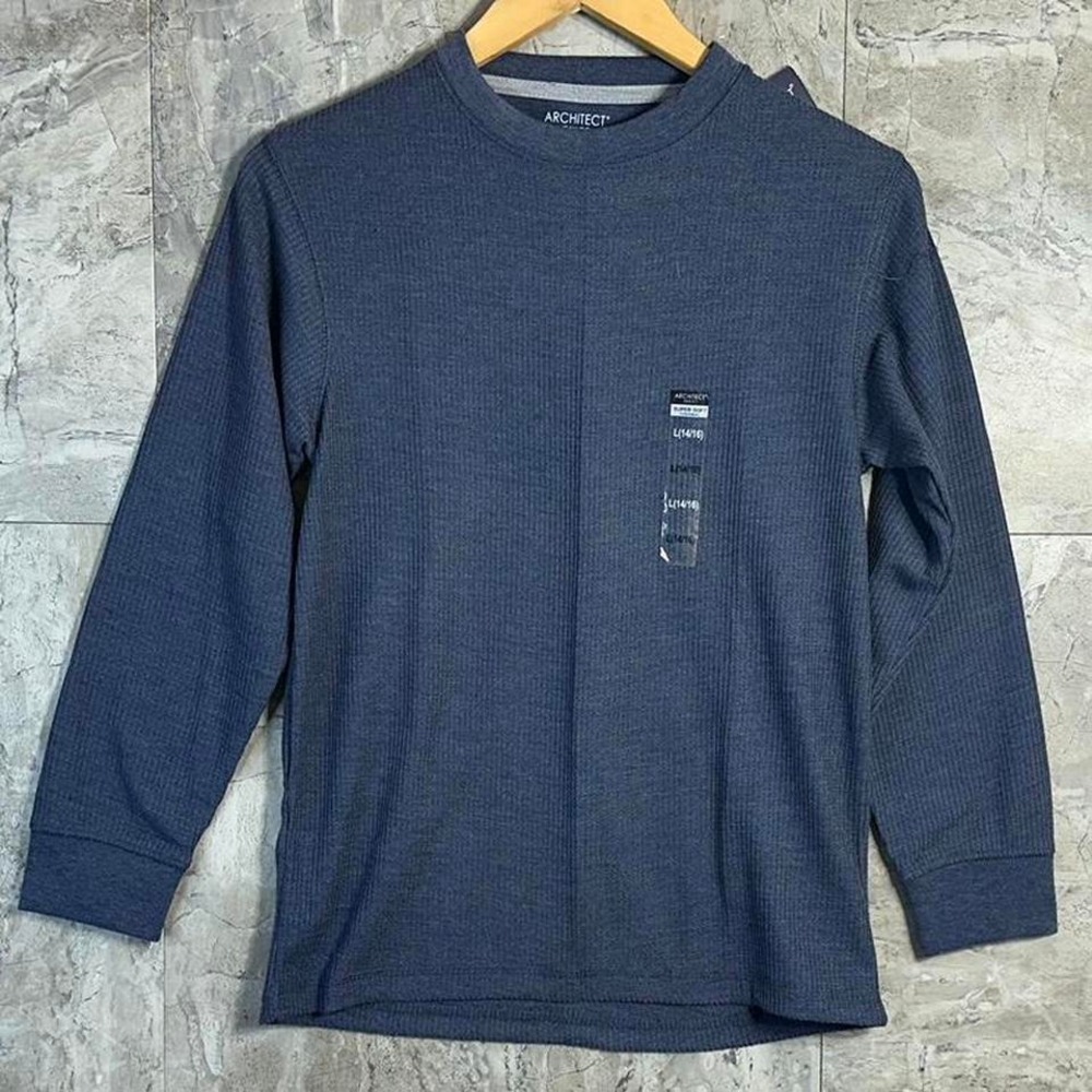 Navy blue Archtech long‎ sleeve thermal shirt kids large 14-16